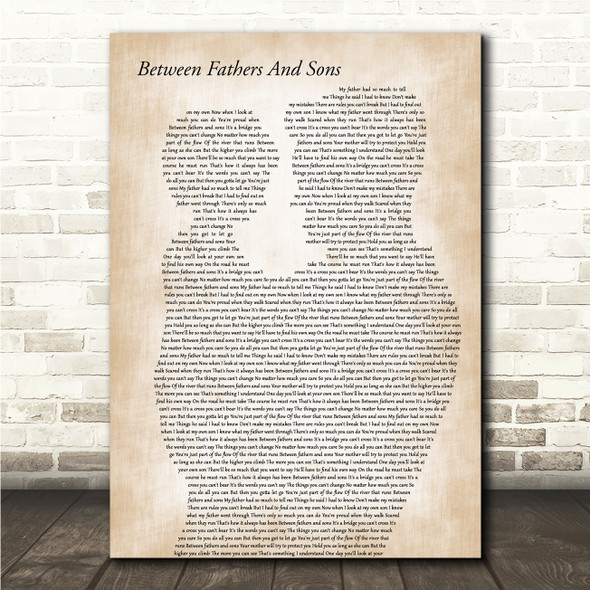 Waylon Jennings Between Fathers And Sons Father & Child Song Lyric Wall Art Canvas Framed Print