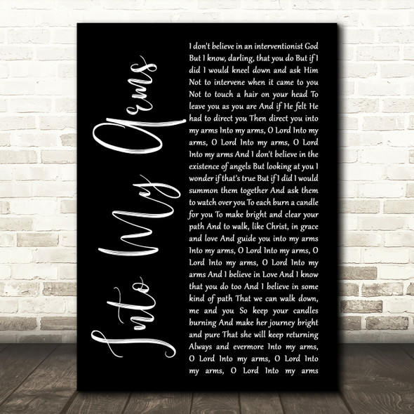 Nick Cave & The Bad Seeds Into My Arms Black Script Song Lyric Wall Art Print