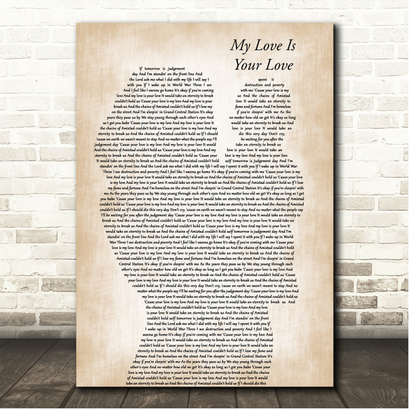 Whitney Houston My Love Is Your Love Mother & Baby Song Lyric Wall Art Canvas Framed Print