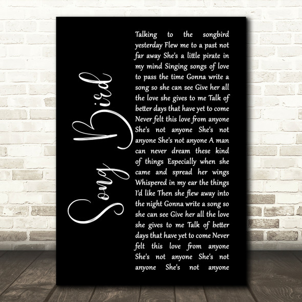 Oasis Songbird Black Script Song Lyric Wall Art Print