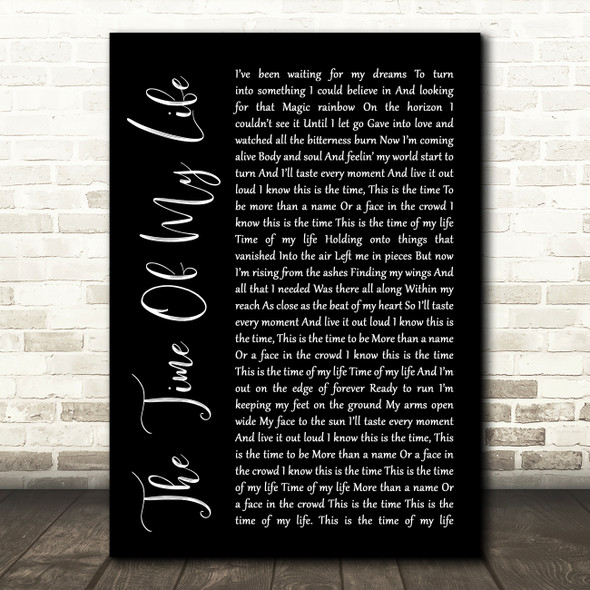 David Cook The Time Of My Life Black Script Song Lyric Wall Art Print