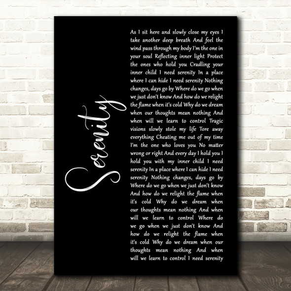Godsmack Serenity Black Script Song Lyric Wall Art Print
