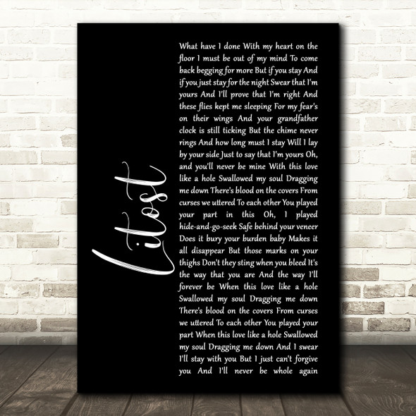 X Ambassadors Litost Black Script Song Lyric Print
