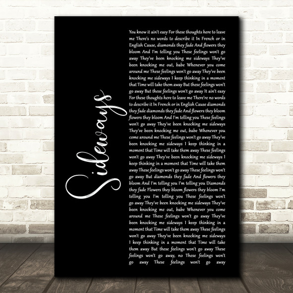 Citizen Cope Sideways Black Script Song Lyric Print
