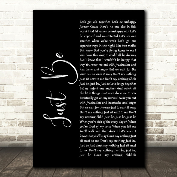 Paloma Faith Just Be Black Script Song Lyric Print