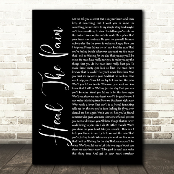 George Michael Heal The Pain Black Script Song Lyric Quote Print