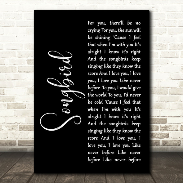 Eva Cassidy Songbird Black Script Song Lyric Quote Print
