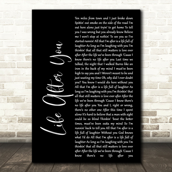 Daughtry Life After You Black Script Song Lyric Quote Print