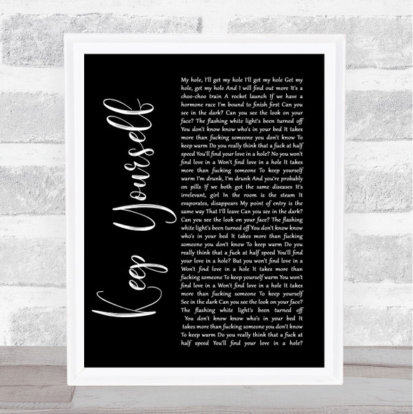 Frightened Rabbit Keep Yourself Warm Black Script Song Lyric Print