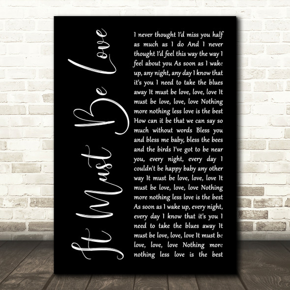 LABI SIFFRE It Must Be Love Black Script Song Lyric Print