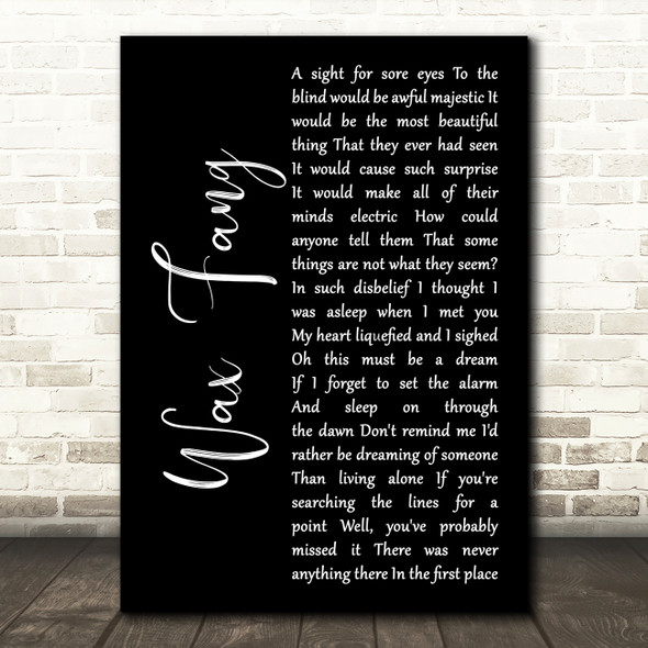 Majestic Wax Fang Black Script Song Lyric Music Art Print