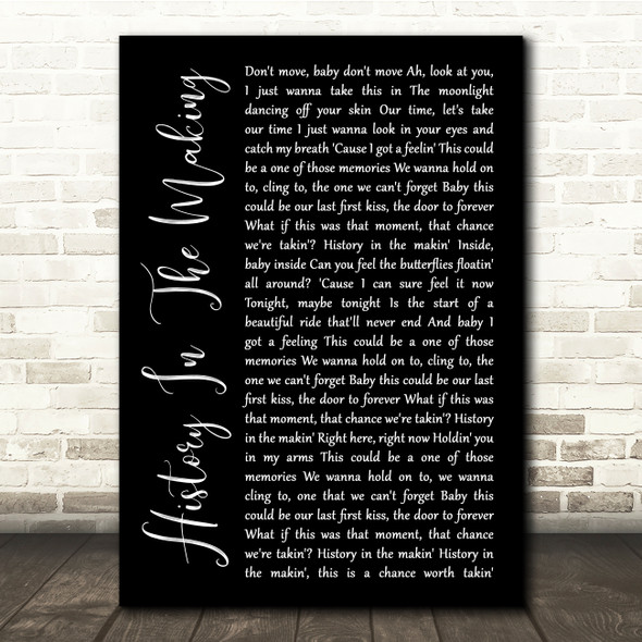 Darius Rucker History In The Making Black Script Song Lyric Quote Music Print