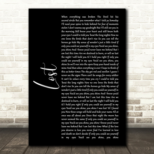 Dermot Kennedy Lost Black Script Song Lyric Quote Music Print