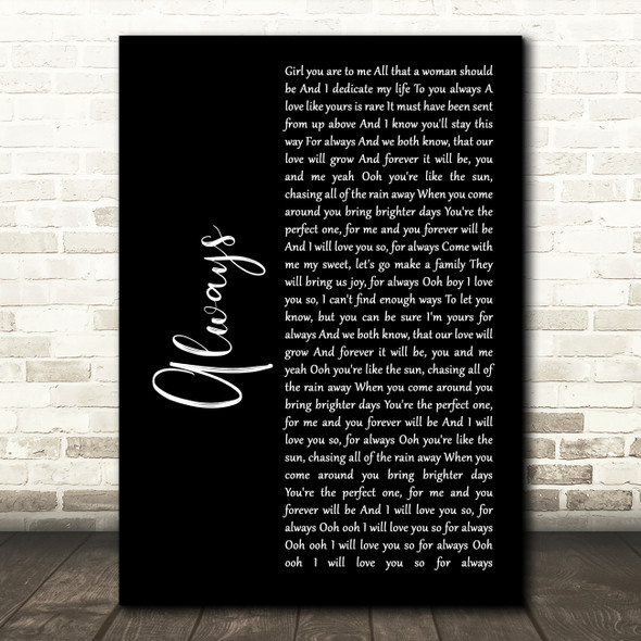 Atlantic Starr Always Black Script Song Lyric Quote Print