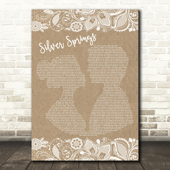 Fleetwood Mac Silver Springs Burlap & Lace Song Lyric Quote Print