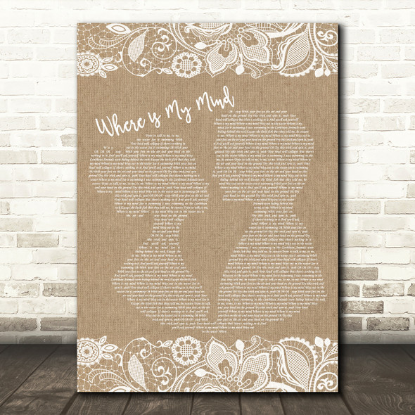 Pixies Where is My Mind Burlap & Lace Song Lyric Print