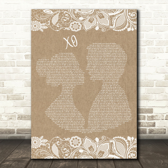 Beyoncé XO Burlap & Lace Song Lyric Print