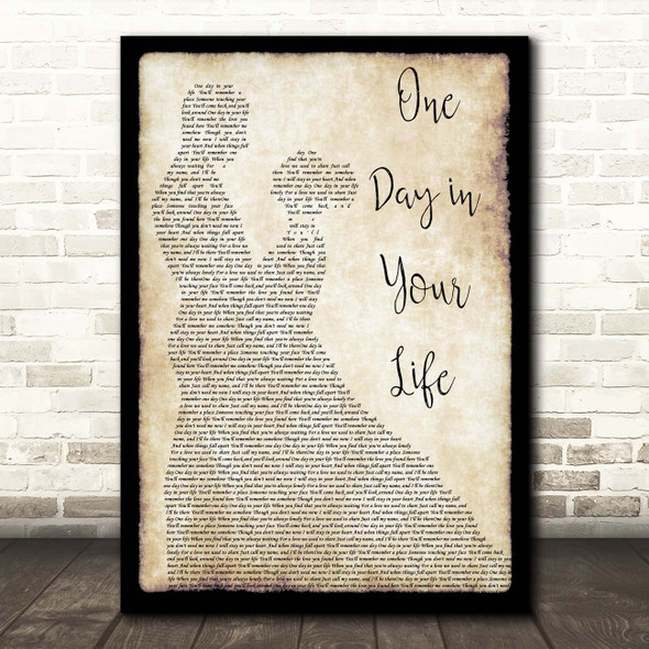 Michael Jackson One Day in Your Life Man Lady Dancing Song Lyric Print