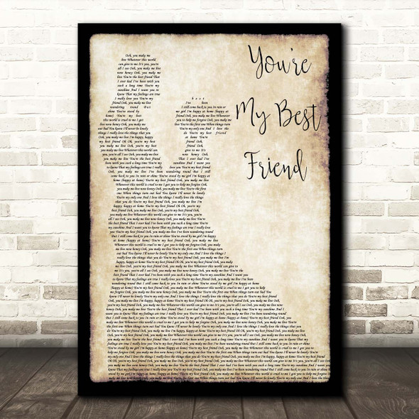Queen You're My Best Friend Man Lady Dancing Song Lyric Print