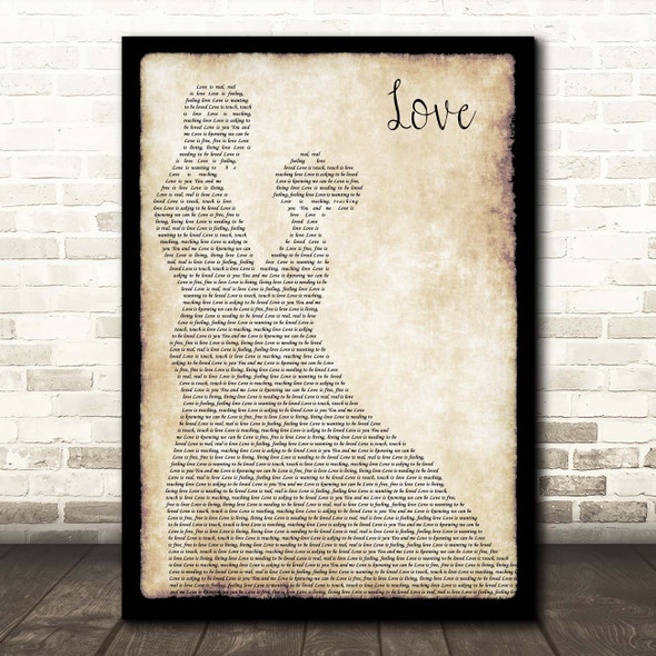 John Lennon Love Man Lady Dancing Song Lyric Print
