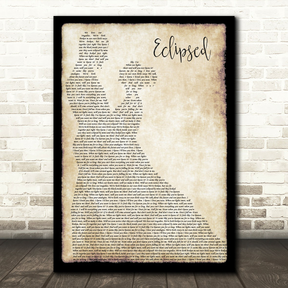 Evans Blue Eclipsed Man Lady Dancing Song Lyric Wall Art Print