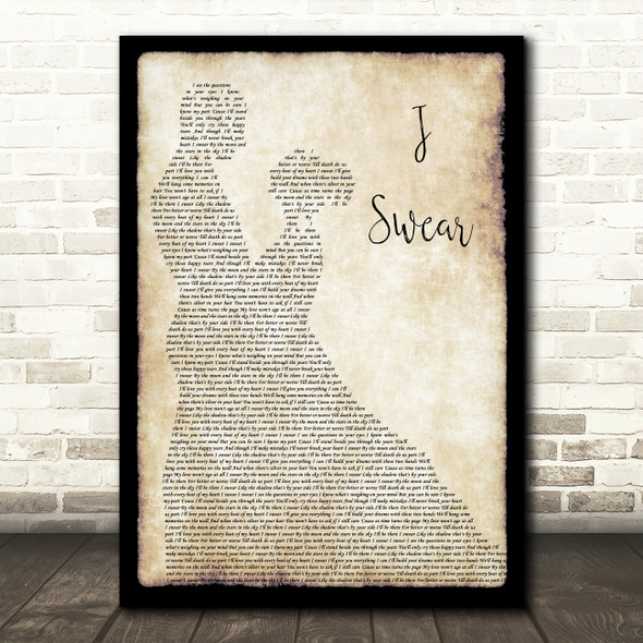 John Michael Montgomery I Swear Man Lady Dancing Song Lyric Wall Art Print