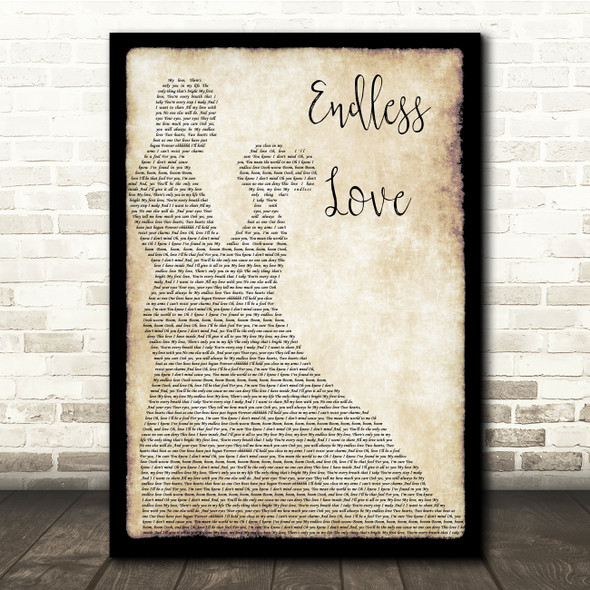 Lionel Richie & Mariah Carey Endless Love Man Lady Dancing Song Lyric Print