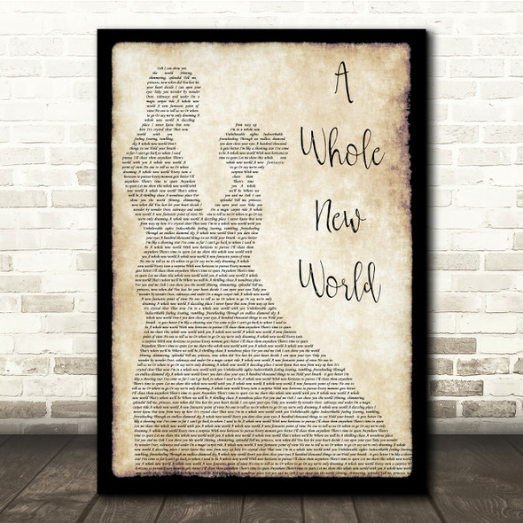Peabo Bryson & Regina Belle A Whole New World Man Lady Dancing Song Lyric Print