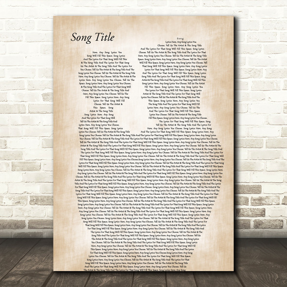 Any Song Lyrics Custom Father & Child Song Lyric Print