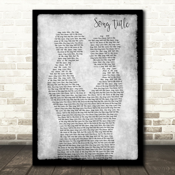 Any Song Lyrics Custom Gay Couple Two Men Dancing Grey Song Lyric Print