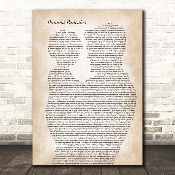 Jack Johnson Banana Pancakes Father & Child Song Lyric Print