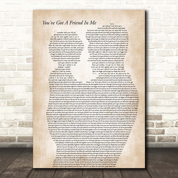 Randy Newman You've Got A Friend In Me Father & Child Song Lyric Print