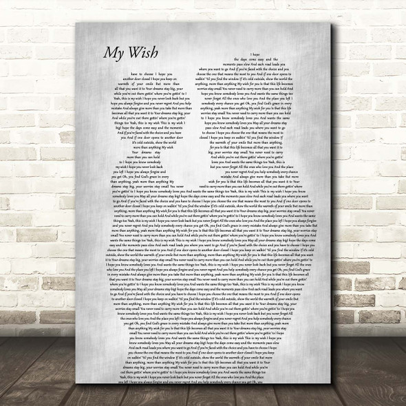 Rascal Flatts My Wish Father & Child Grey Song Lyric Print
