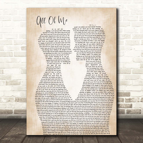 John Legend All Of Me Two Men Gay Couple Wedding Song Lyric Print