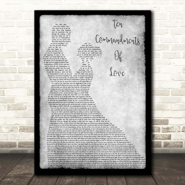 The Wailers Ten Commandments Of Love Grey Man Lady Dancing Song Lyric Print