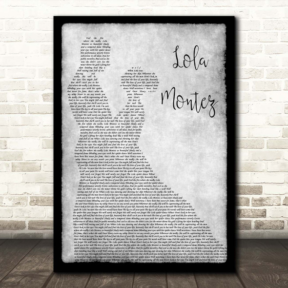 Volbeat Lola Montez Grey Man Lady Dancing Song Lyric Print