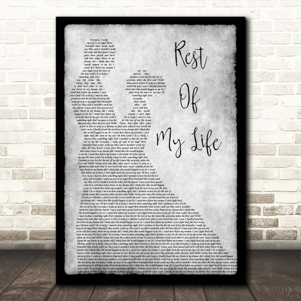 Bruno Mars Rest Of My Life Grey Man Lady Dancing Song Lyric Print