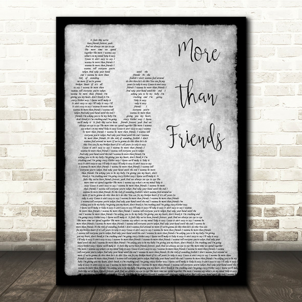 Jason Mraz More Than Friends Grey Man Lady Dancing Song Lyric Quote Music Print