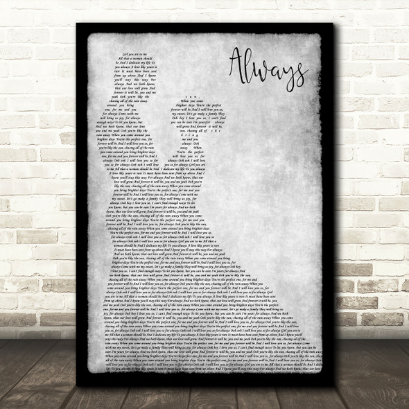 Atlantic Starr Always Man Lady Dancing Grey Song Lyric Quote Print