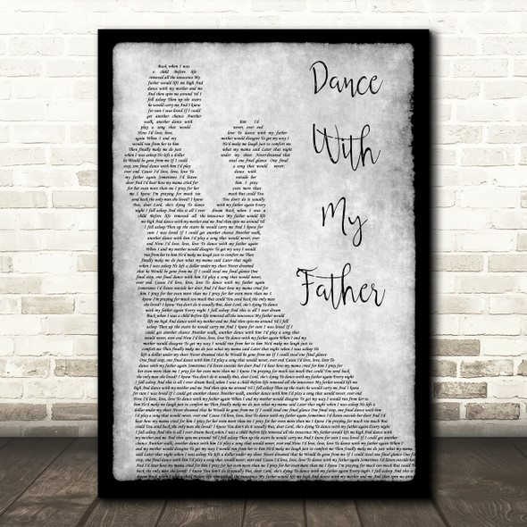 Luther Vandross Dance With My Father Man Lady Dancing Grey Song Lyric Print