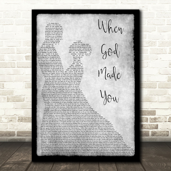 NewGrey Song When God Made You Man Lady Dancing Grey Song Lyric Quote Print