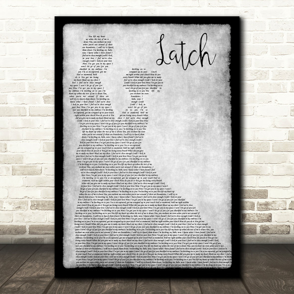 Sam Smith Latch Man Lady Dancing Grey Song Lyric Quote Print