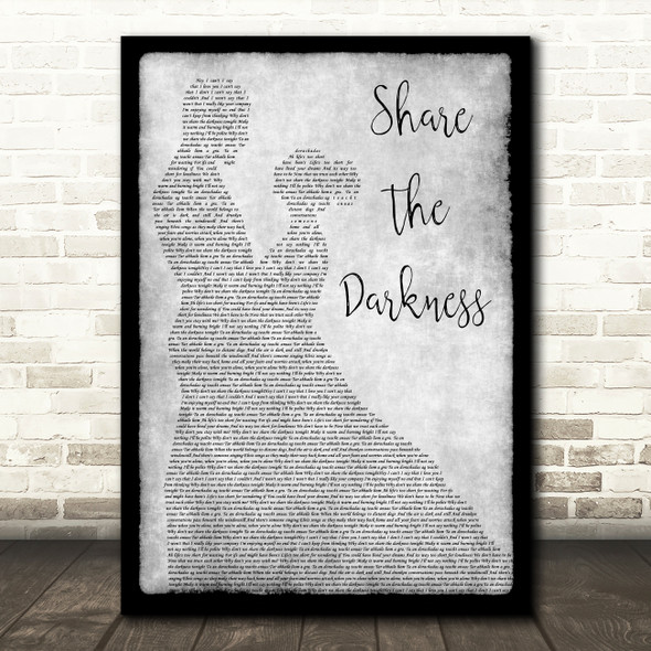 The Saw Doctors Share The Darkness Man Lady Dancing Grey Song Lyric Quote Print