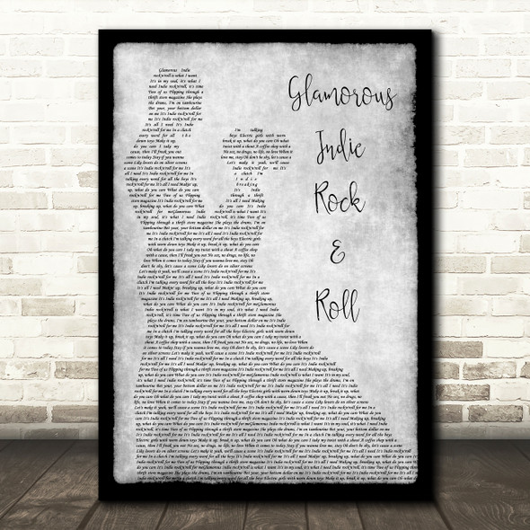The Killers Glamorous Indie Rock & Roll Man Lady Dancing Grey Song Lyric Print