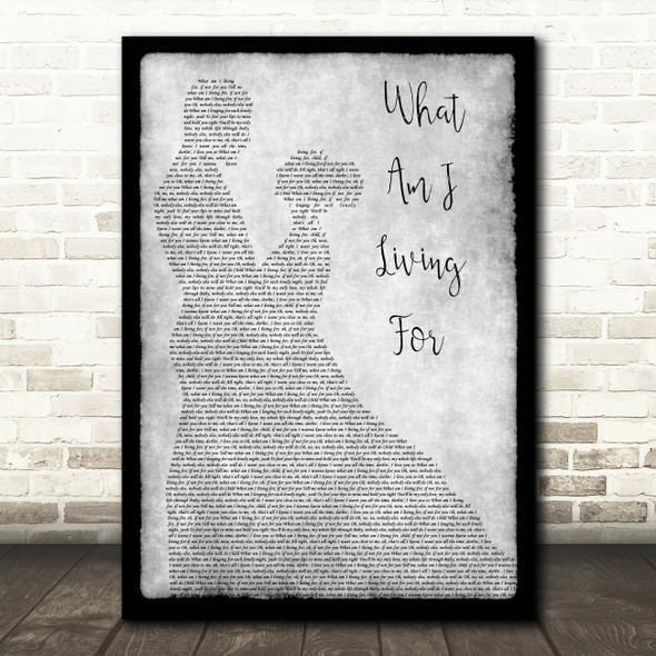 Van Morrison What Am I Living For Man Lady Dancing Grey Song Lyric Print