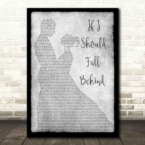 Bruce Springsteen If I Should Fall Behind Grey Song Lyric Man Lady Dancing Print