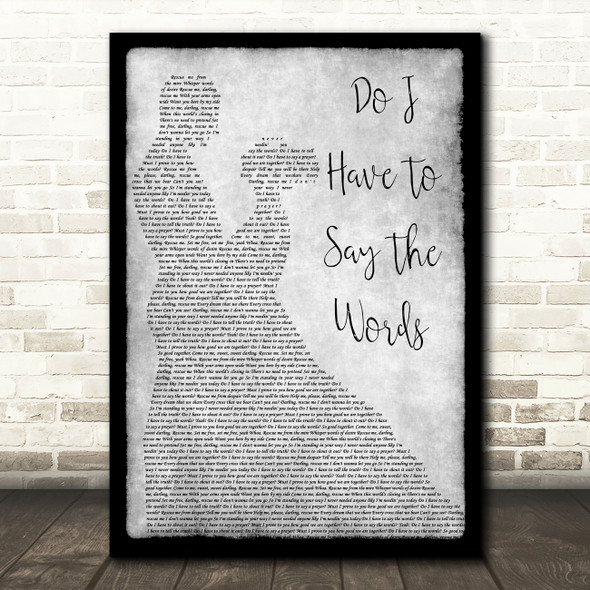 Bryan Adams Do I Have To Say The Words Grey Song Lyric Man Lady Dancing Print
