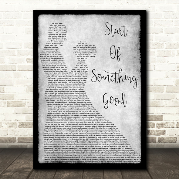 Daughtry Start Of Something Good Grey Song Lyric Man Lady Dancing Quote Print