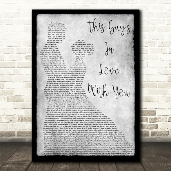 Herb Albert This Guys In Love With You Grey Song Lyric Man Lady Dancing Print
