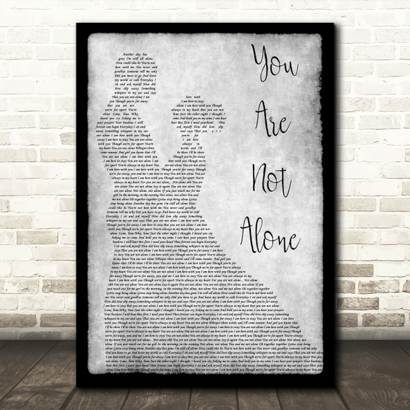 Michael Jackson You Are Not Alone Grey Song Lyric Man Lady Dancing Quote Print